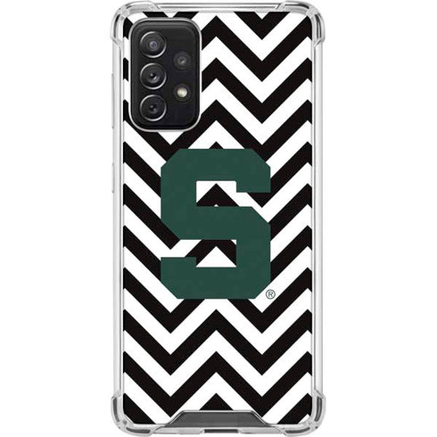 Michigan State University Spartans S Chevron Galaxy A72 5G Clear Case